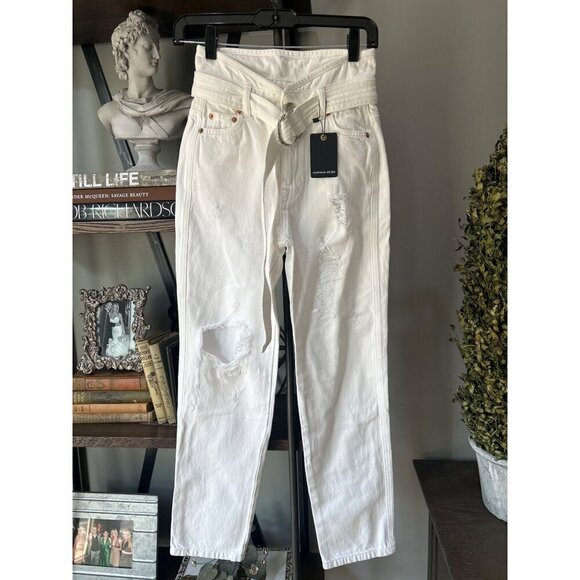Marissa Webb Travis Denim Pant Off White Stone Wash Womens Size 24 - Picture 6 of 11